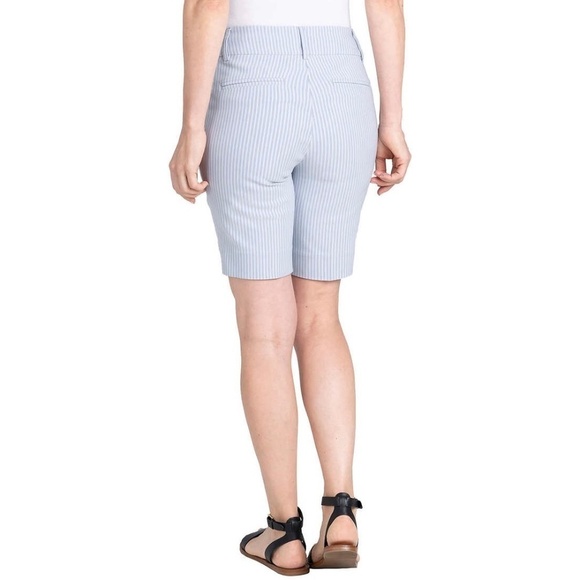 Hilary Radley Ladies' Bermuda Shorts, Light Blue with White Stripes, SmaLL, NWT - Picture 3 of 13